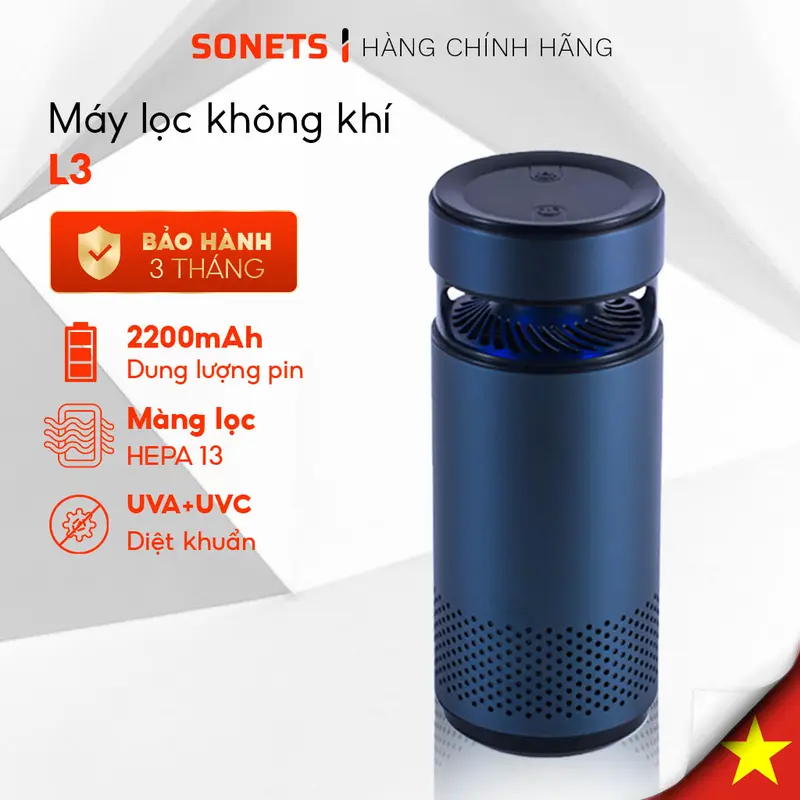 Máy Lọc Không Khí Ô Tô E-L3, Sử Dụng UVC Và Bộ Lọc HEPA Kép Khử Trùng Diệt Khuẩn Làm Sạch Không Khí Thiết Kế Hợp Kim Nhôm Sang Trọng, Gia Dụng Gia Đình 0