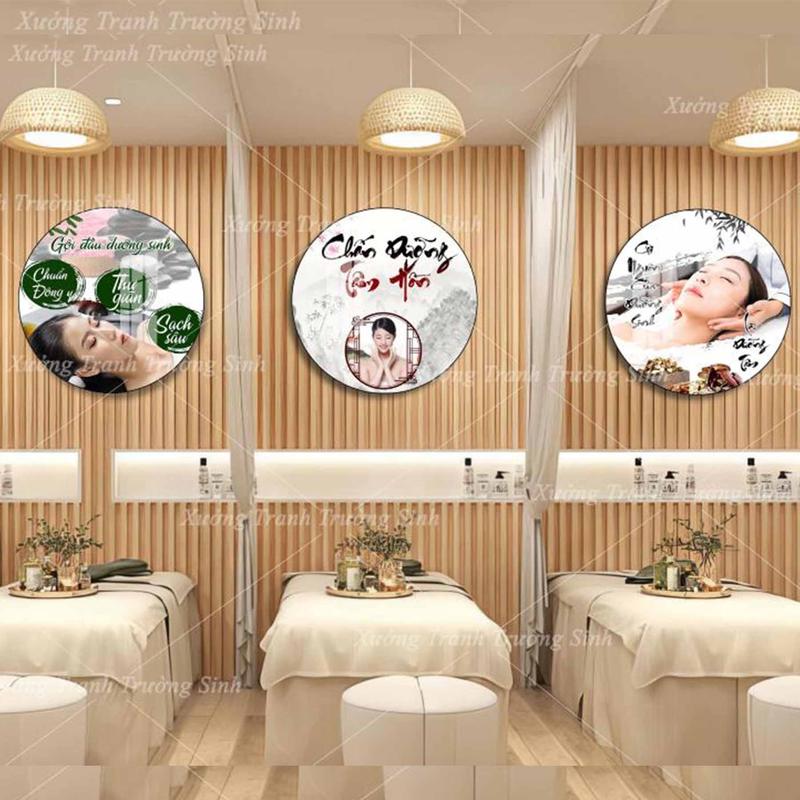  Bộ 3 Tráng Gương tròn Spa Dưỡng Sinh trang trí Spa phòng khách phòng ngủ phòng ăn -  không cần khoan Tranh Treo Tường Tranh Treo Tường Treo Phòng Decor Tường tranh treo tranh treo phongngu 