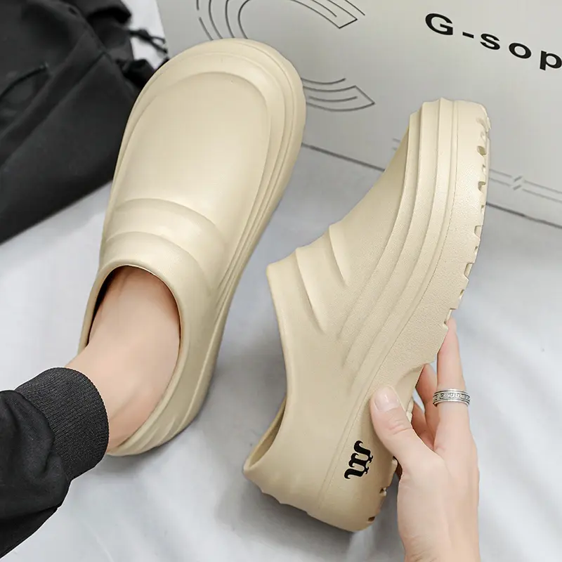 Giày đi làm chống trượt cho nam, màu đen, giày đầu bếp, giày bảo hộ nhà bếp, có sẵn trong các kích cỡ 36-48, đang giảm giá 4