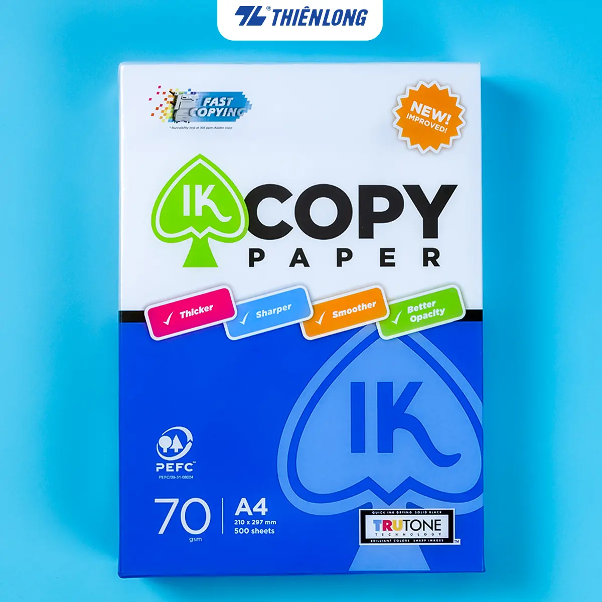 Giấy In A4 IK Copy - 70gsm- 500 tờ/ream- Chất Lượng Cao