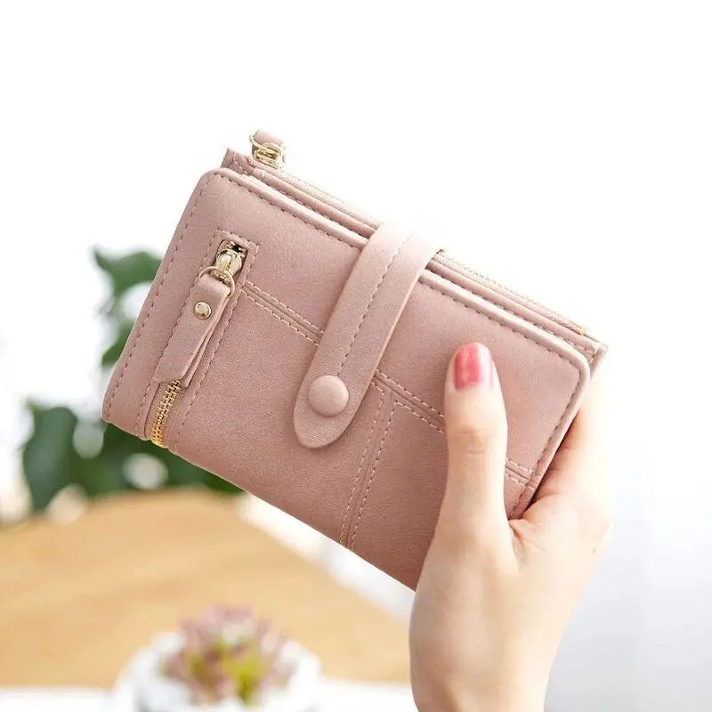 Ví ngắn cho nữ, Thiết kế gấp ba lần đa năng, Ví đựng nhiều thẻ, Thích hợp cho phụ nữ 2