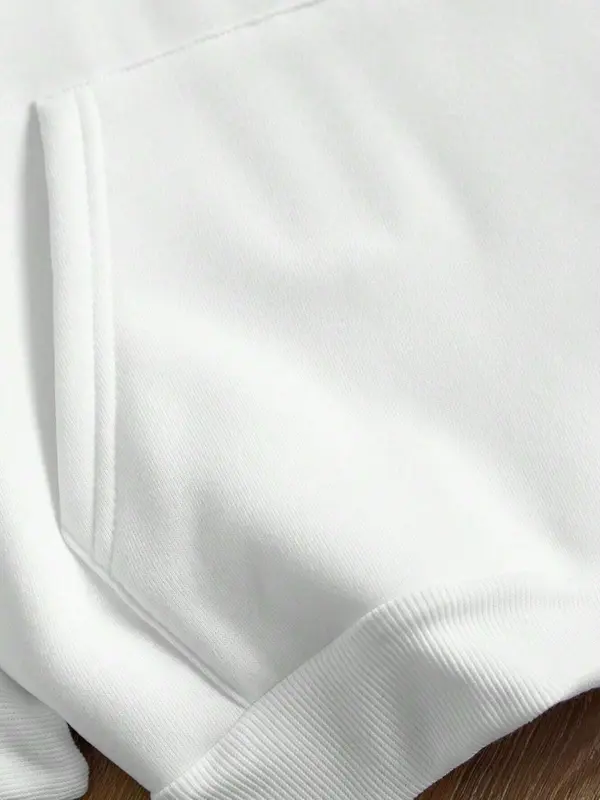 Men's Letter Print Drop Shoulder Hoodie, Fashion Casual Drawstring Pocket Hooded Sweatshirt for Daily Holiday Outdoor Wear, Men Clothes for Fall & Winter 3