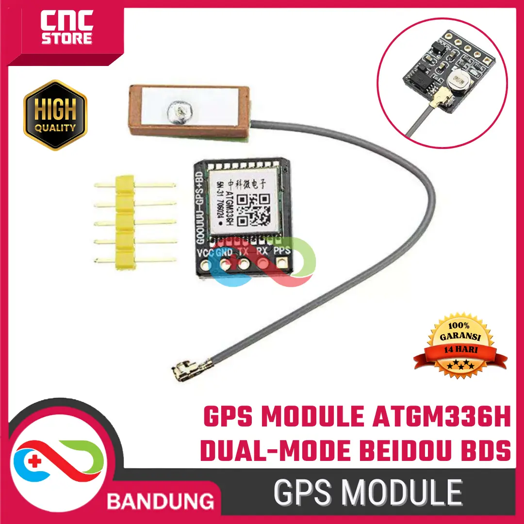 GPS Module ATGM336H Dual-Mode Beidou BDS + Antenna – Satellite Positioning Navigator Compatible NEO-M8N