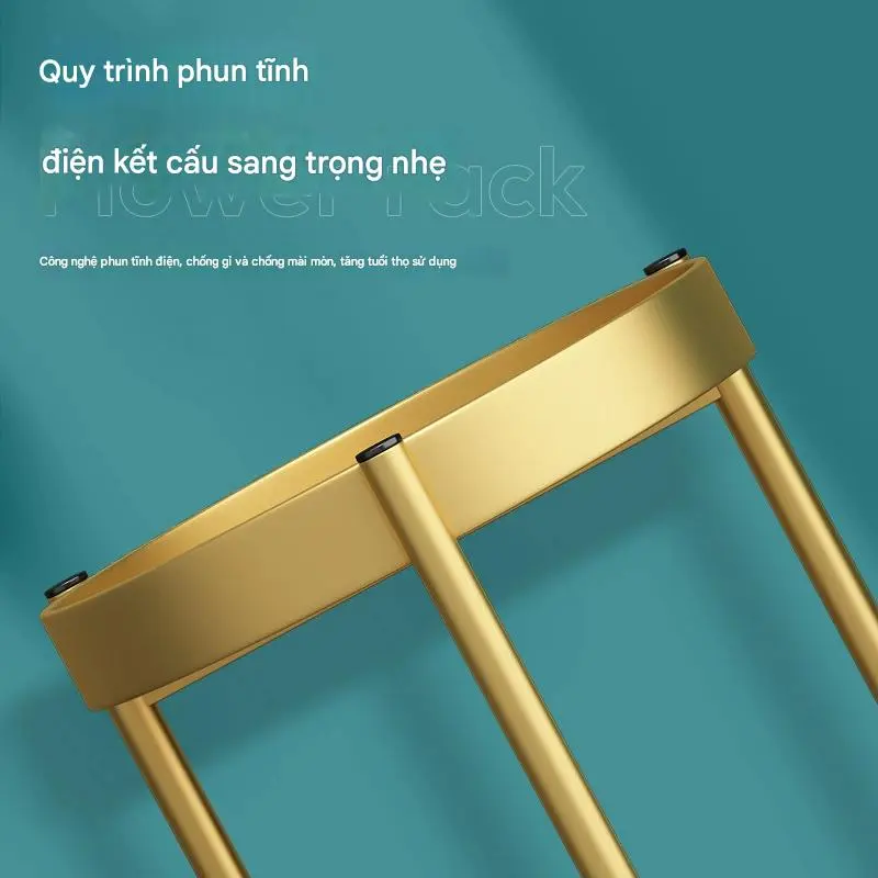 Giá để hoa ban công nhiều tầng sang trọng nhẹ trong nhà phòng khách cao cấp giá để đồ đứng trên sàn củ cải xanh giá để chậu hoa mọng nước bằng sắt 4