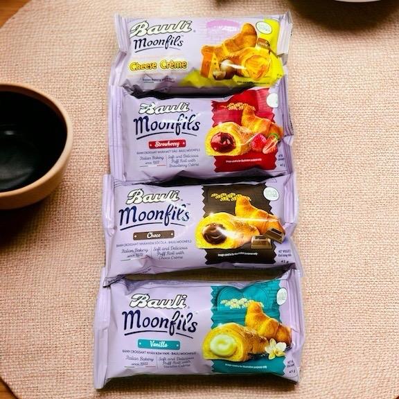 Bánh Sừng Bò Bauli Moonfils 45G, Nhân Socola/Dâu Tây/Vani/Phô Mai Thơm Ngon
