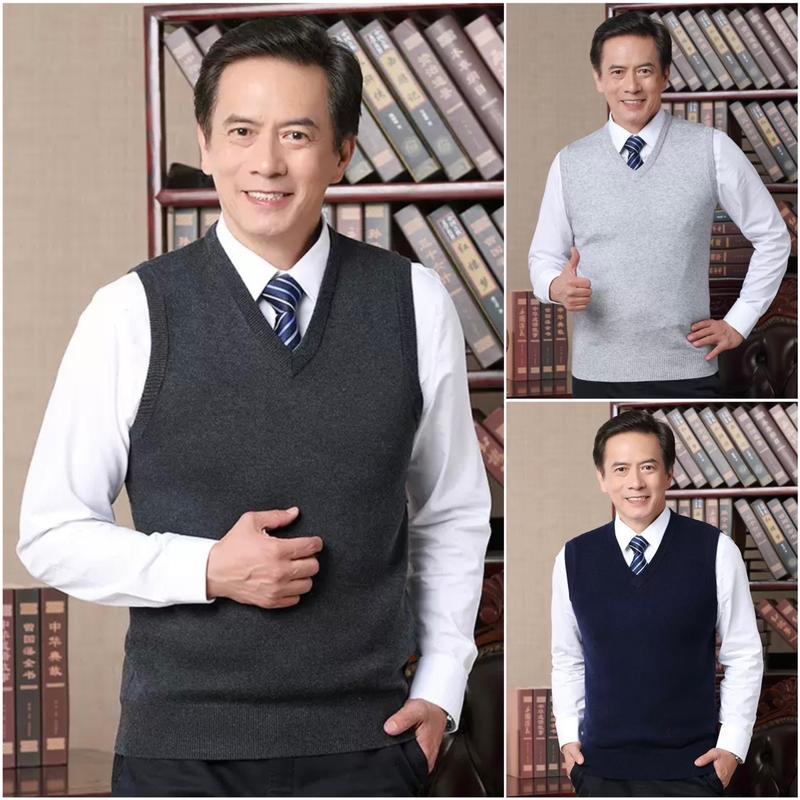  Áo Len Ghi Lê Gile Cổ Tim Một Màu Nam Trung Niên Trung Tuổi Hàng Loại Đẹp 