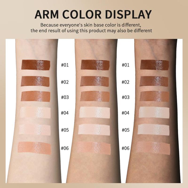 Long-lasting Moisturizing Solid Foundation, 2 Counts/set Tinted Moisturizing Cream Foundation, Smooth Application, Facial Cosmetic, Concealer, Color Corrector Makeup, Flawless, Base 6