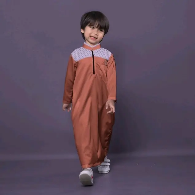 Gamis Jubah Anak Laki-laki Tangan Panjang Katun Nyaman Usia 1-14 Tahun 1