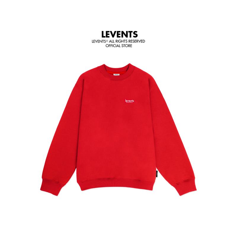 Áo Sweater Levents Basic Red Chất Nỉ Chân Cua Unisex Oversized