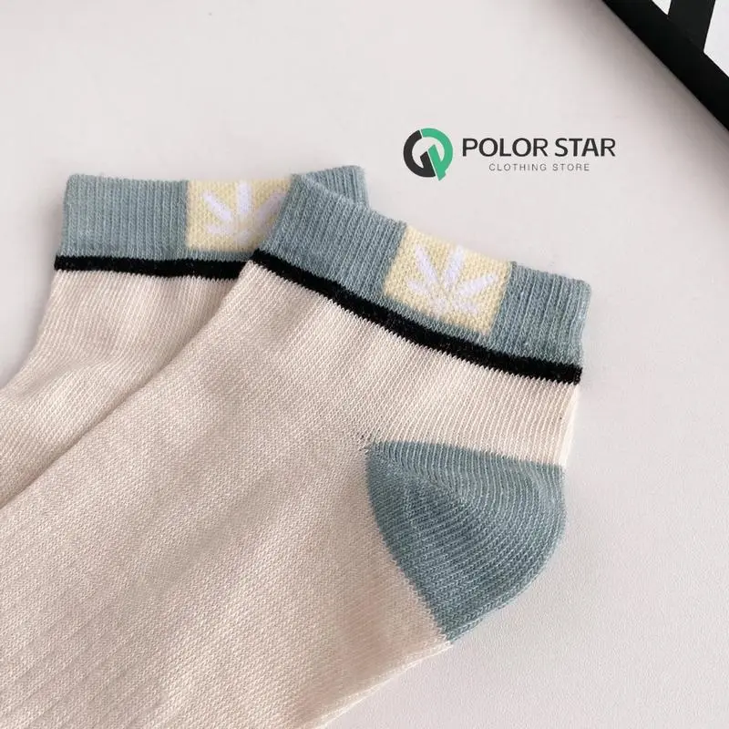 Kaus kaki bernapas berkualitas tinggi untuk olahraga dan mode dalam warna bisnis dengan desain daun maple - 10 pasang 7
