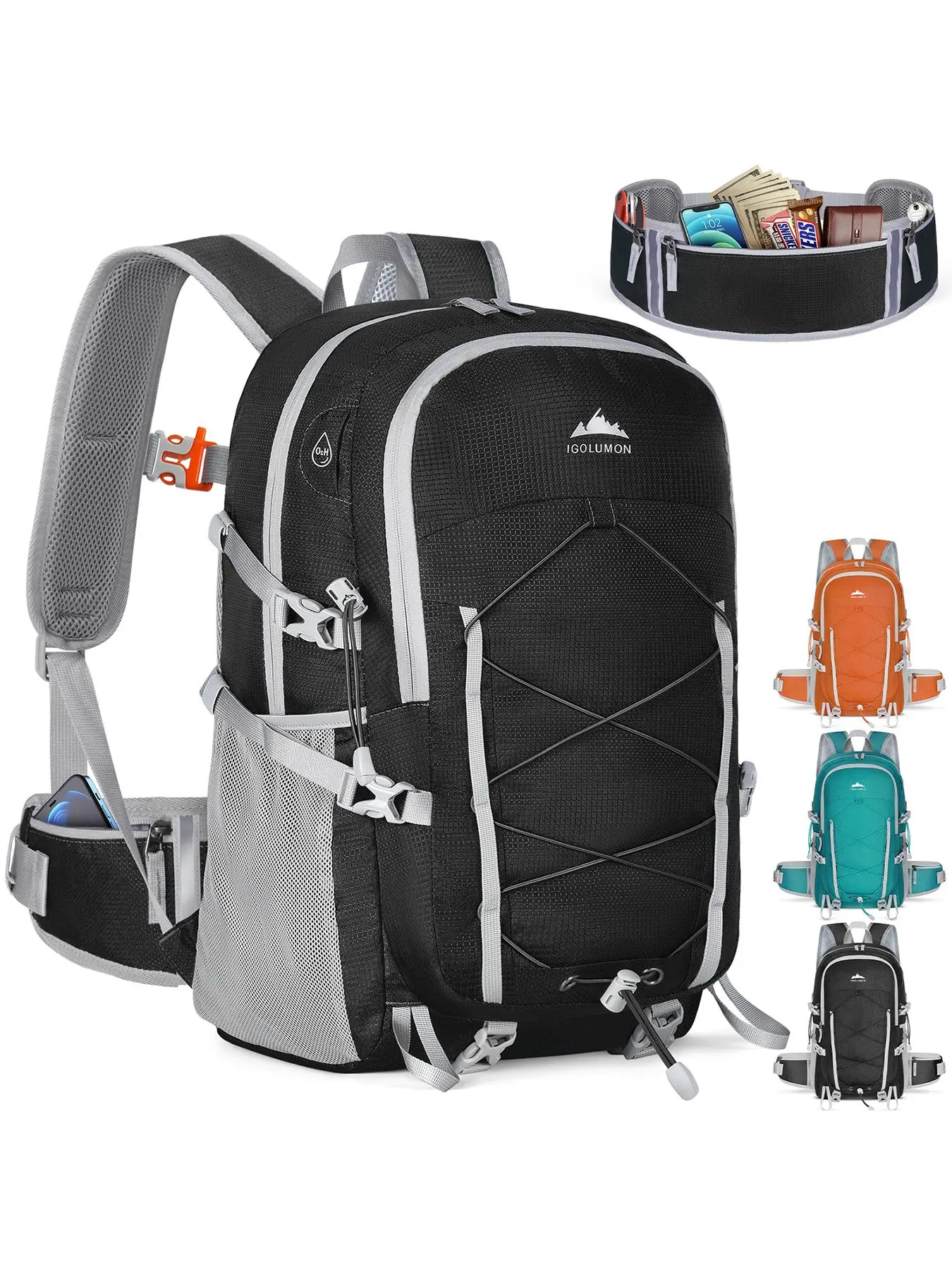 40L Waterproof Lightweight Hiking Backpack, Foldable Travel Daypack, Large Capacity Backpack for Climbing Trekking Camping