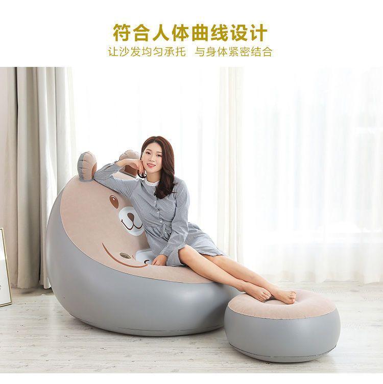 Product Introduction of Lazy Sofa Bear Inflatable Sofa Bedroom and Household Lazy Air Sofa Folding Balcony Small Sofa Sofa Bed 6