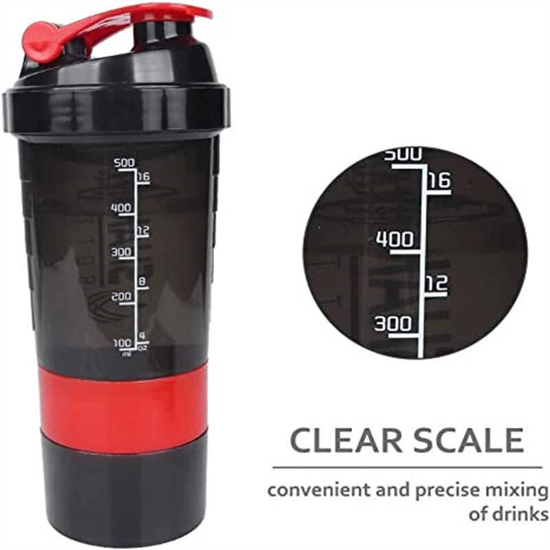 Chai Protein, Dung Tích 500ML, Bình Lắc 3 Lớp, Có Máy Trộn Bảo Quản Bột Sport Chạy Xe Đạp 4