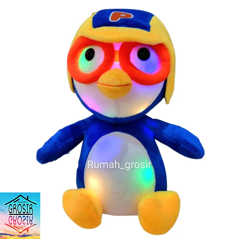 Boneka Pororo the Little Penguin LED Lampu Bubble Dolls Loopy Pororo Guling Pororo 1