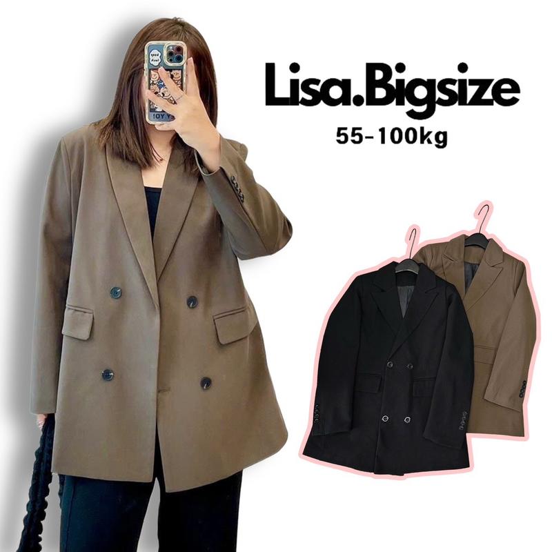 Áo Blazer Dáng Dài đi làm công sở đi chơi cho Nữ 55-90kg Lisa.Bigsize Top Jacket Women