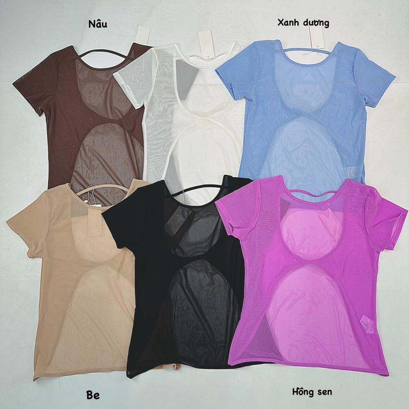 Áo Tanktop Thể Thao Tập Gym Chạy Bộ Nữ Yumiisport Tay Ngắn Hở Lưng Form Rộng Vải Lưới Mè Thoáng Khí Thấm Hút Nhanh Khô 2