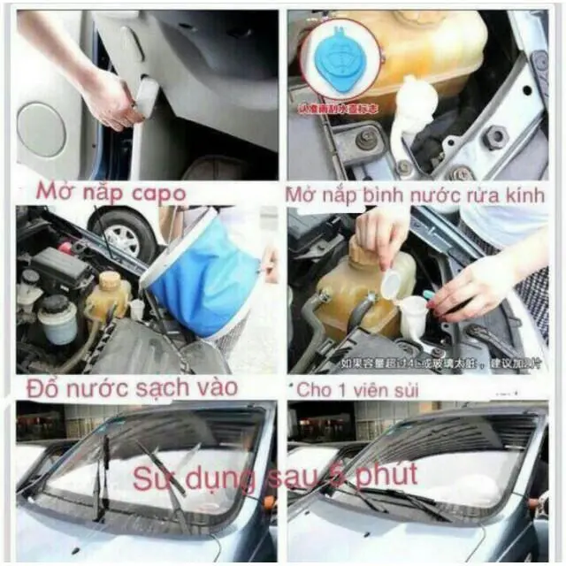 Carlove-Đẳng cấp xế ưngViên sủi tẩy rửa kính oto xe hơi tiện dụng siêu sạch và đậm đặc - 1 viên 4L - FBK t 2