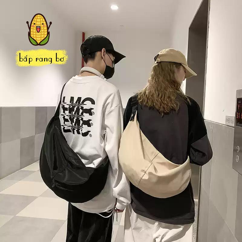 Túi tote đeo chéo hình bầu vải dù phom to kháng nước phối đồ học sinh sinh viên thời trang phong cách hàn quốc nhật bản