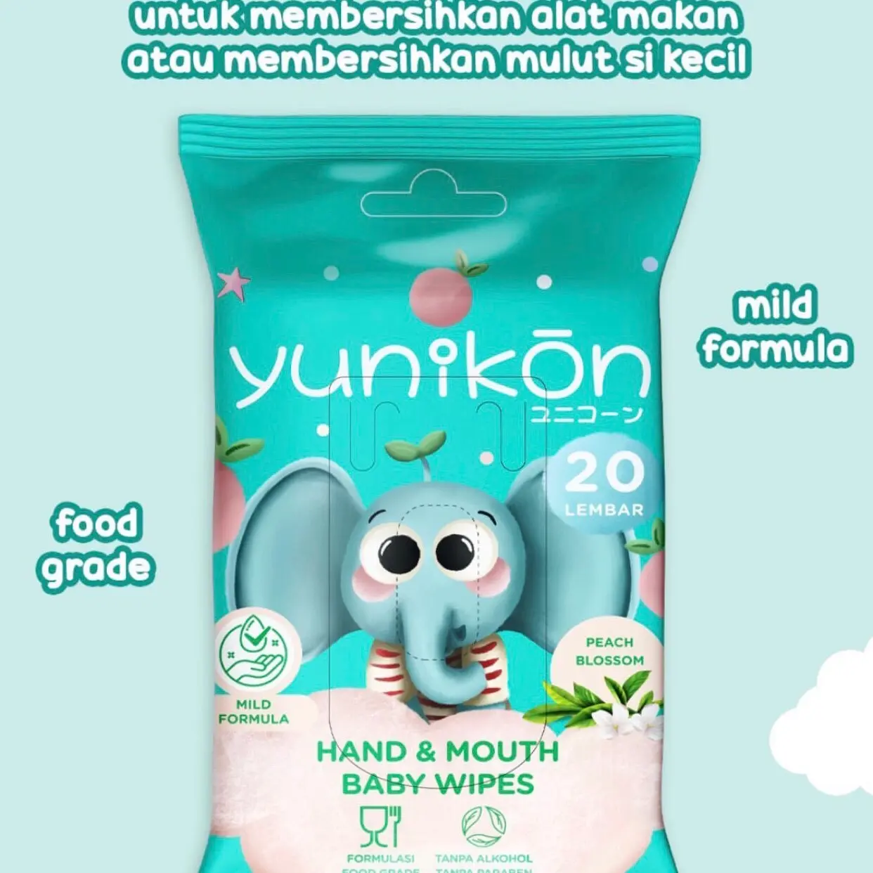 Tisu basah bayi&anak yunikon beli 1 gratis 1 100sheets Bayi