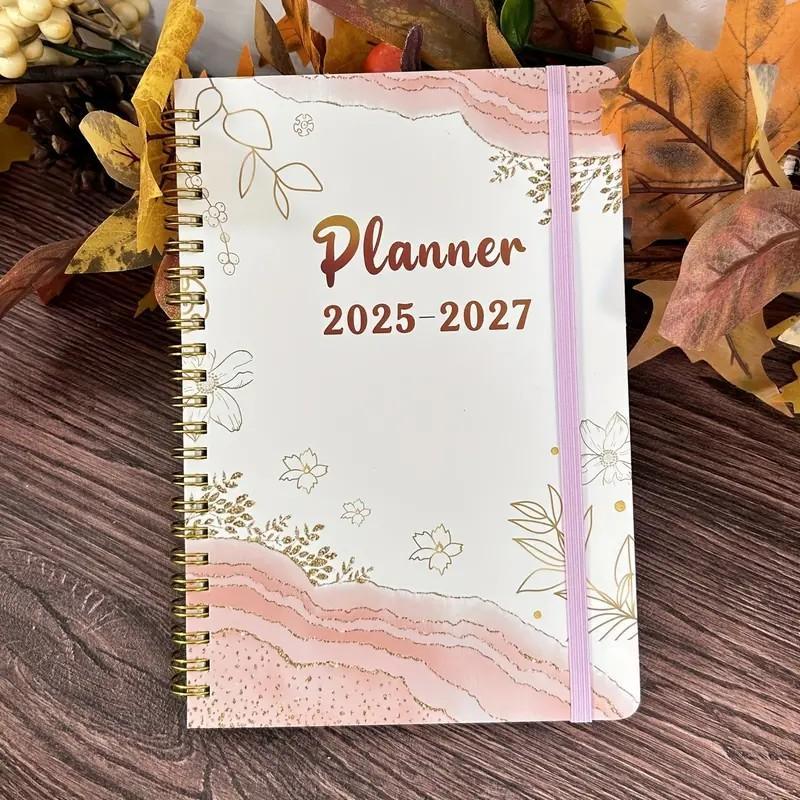 Product Introduction of Floral Pattern Monthly Planner, 1 Count 3 Year Monthly Planner, Spiral Bound Planner with Contact Page, Office Stationery & Supplies 0