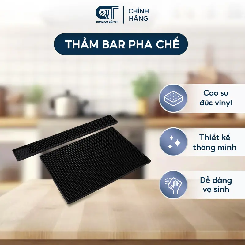 Thảm Bar Pha Chế, Thảm Bar Cao Su Chống Trượt, Chống Rỉ Nước Cao Cấp Nhiều kícḣ Cỡ - QT KITCHENWARE 0