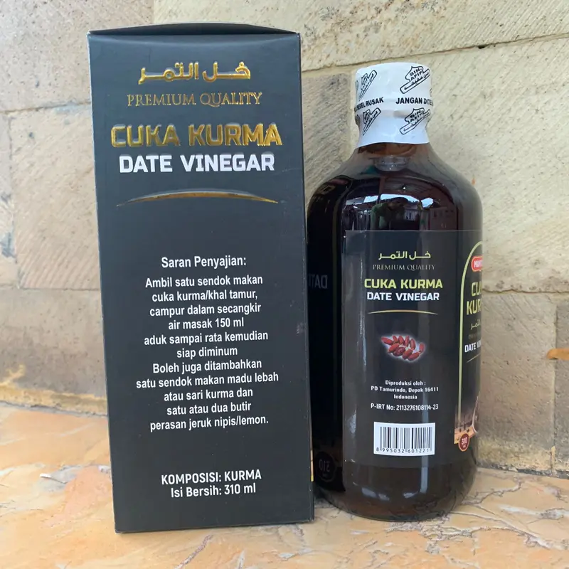 CUKA KURMA 310ML MUMTAZ PREMIUM DATE VINEGAR Herbal Cukka Makan Asli Halal asam asetat Botol 2