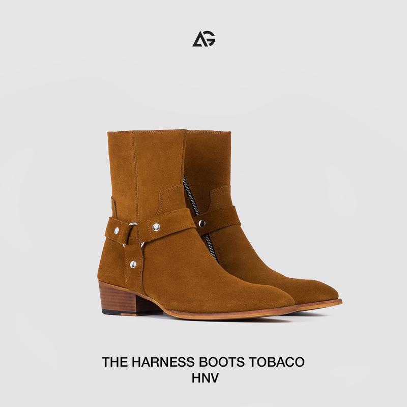 Giày Harness boots da bò cao cấp nhập khẩu handmade August shoes HN21V chính hãng bảo hành 12
