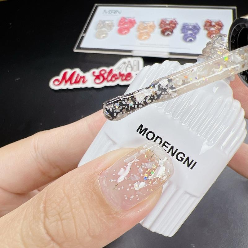 Sơn gel nhũ xà cừ lẻ chai màu 1 sử dụng được trên tất cả các màu nền móng Làm Nail