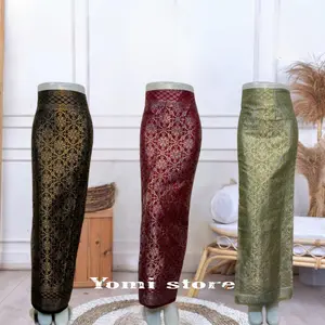 ROK SONGKET TENUN INSTAN SIAP PAKE ROK SONGKET SPAN PALEMBANG UKURAN M L XL XXL KUMBO Kancing Karet Kebaya Melar