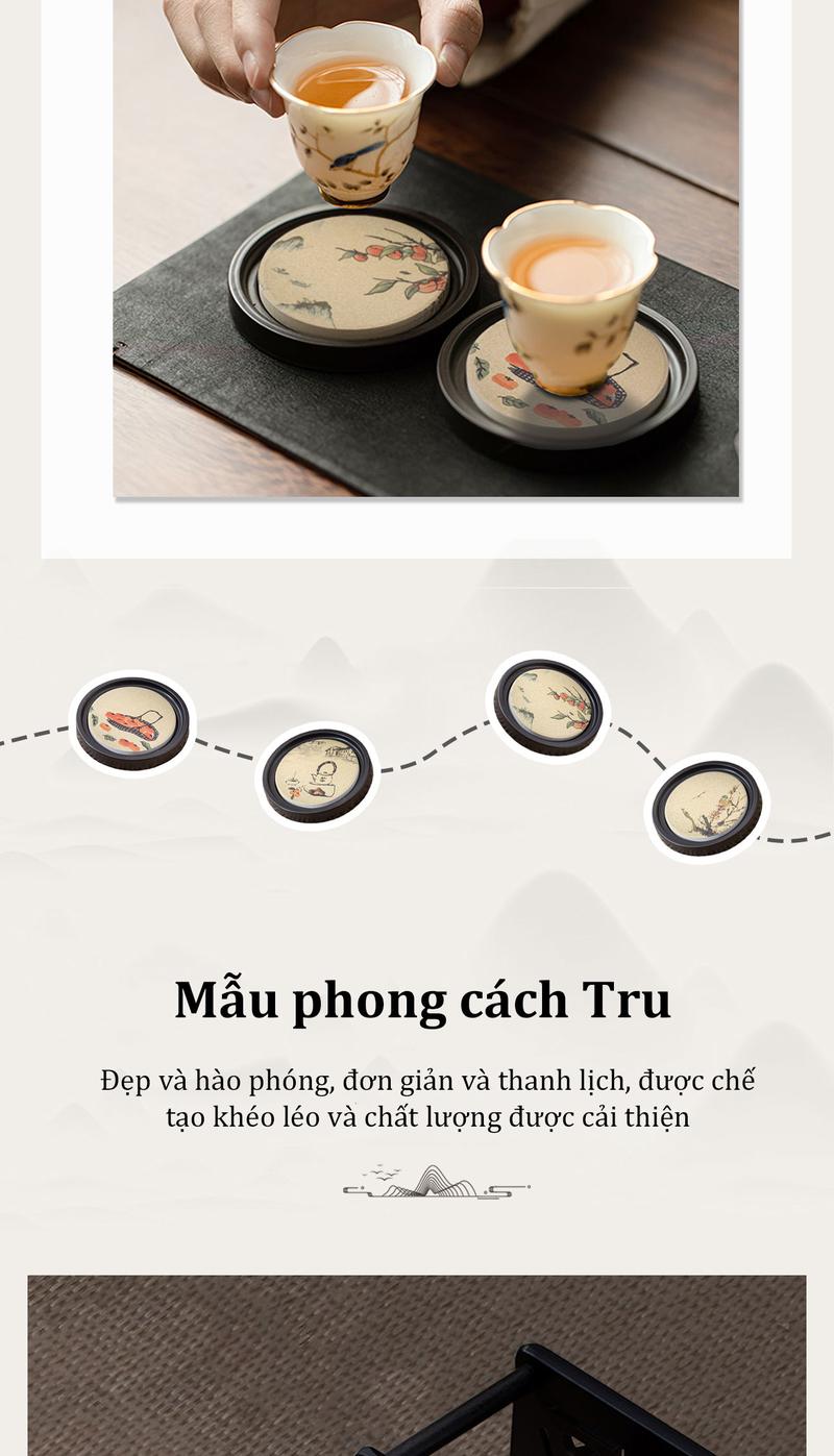 Product Introduction of Đế lót ly thấm nước 7.9cm Miếng lót cốc trà Đế để ly nước Tấm lót ly nhựa Đế Đựng lót ly FOFO 2