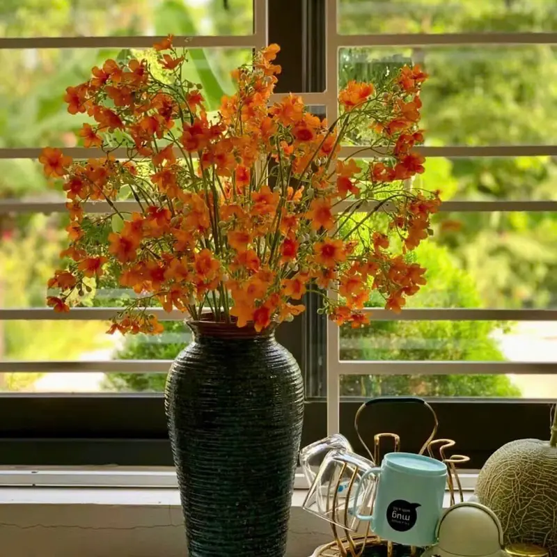 Combo 10, 15 Cành Hoa Nhất Chi Mai Lụa Cao Cấp Deco Cao 60cm Trang Trí Phòng - Trang Trí Nhà, Decor Phòng Decor Bàn Để Bàn cây  hoa hoa  tóc 2