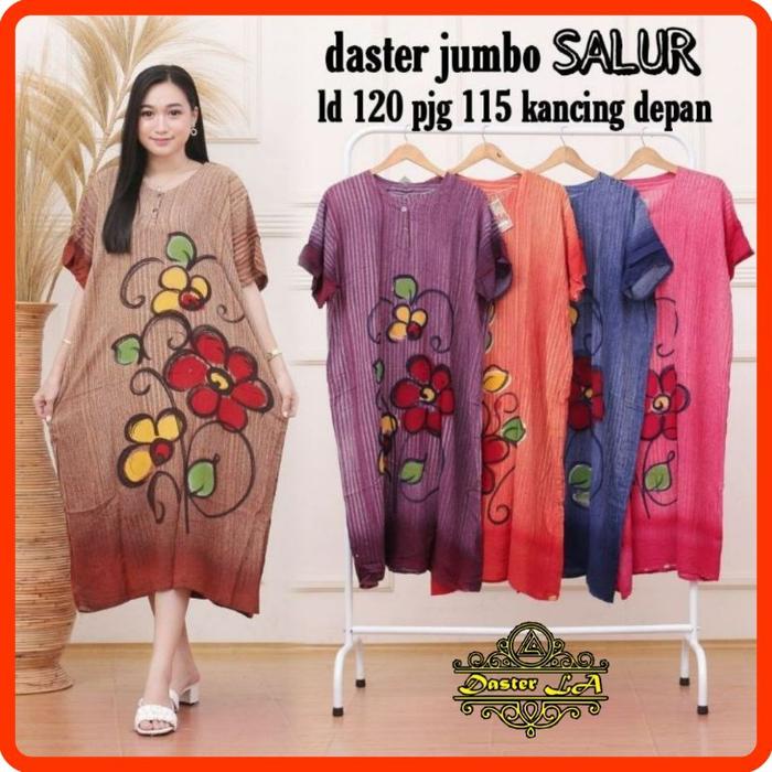 Jual DASTER JUMBO SALUR Ld 120 cm / Daster Bumil busui kancing depan ...