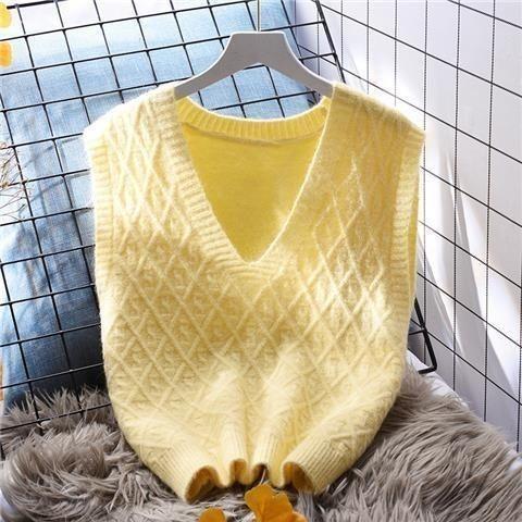 Áo Vest Dệt Kim, Màu Hồng Tươi Mới, Dáng Rộng Vừa Vặn, Có Thể Mặc Ngoài Trời, Hàng Mới Về 2024, Thích Hợp Cho Mùa Xuân Của Phụ Nữ, Áo Len, Dễ Phối Đồ, Phong Cách Đầu Xuân Top Women 2