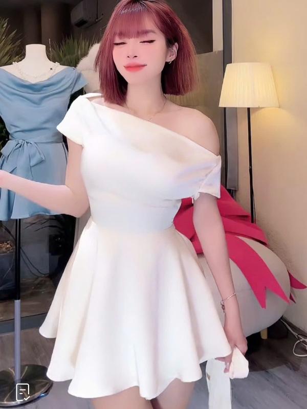 BERRY - Đầm lụa tô châu tay ngắn dáng ngắn, dáng váy xòe, hàng thiết kế 2 lớp, lên form siêu chuẩn (KÈM QUẦN KÈM DÂY ĐAI)  Dress Women 1