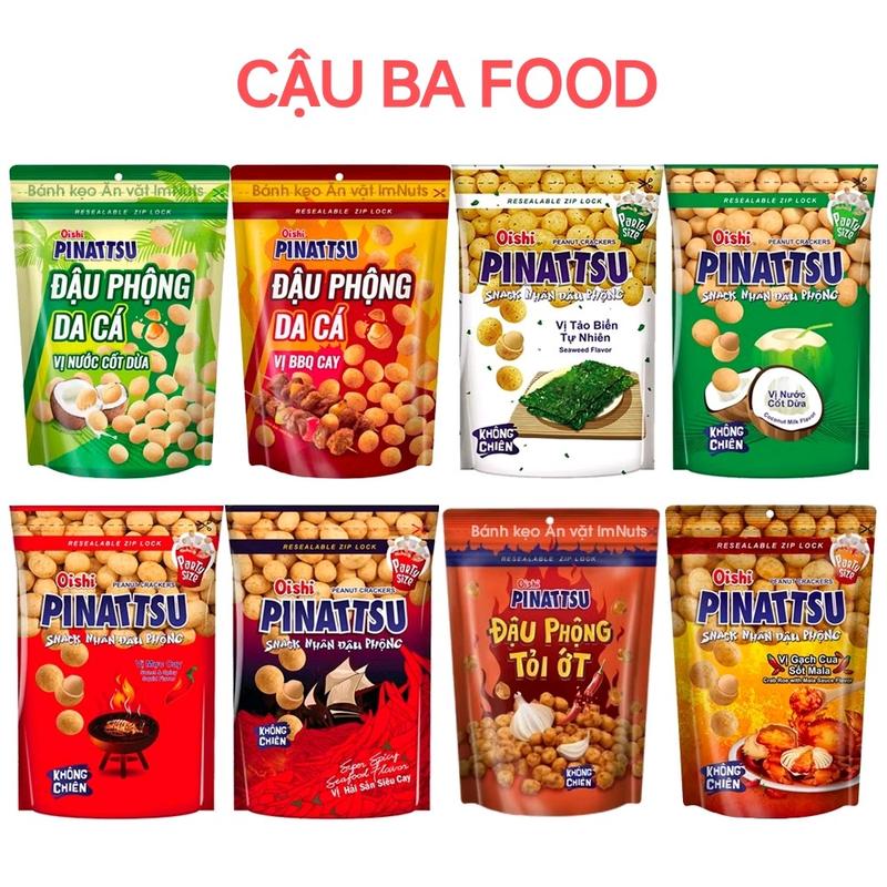 Snack nhân đậu phộng Pinattsu Oishi đủ vị gói lớn 85g