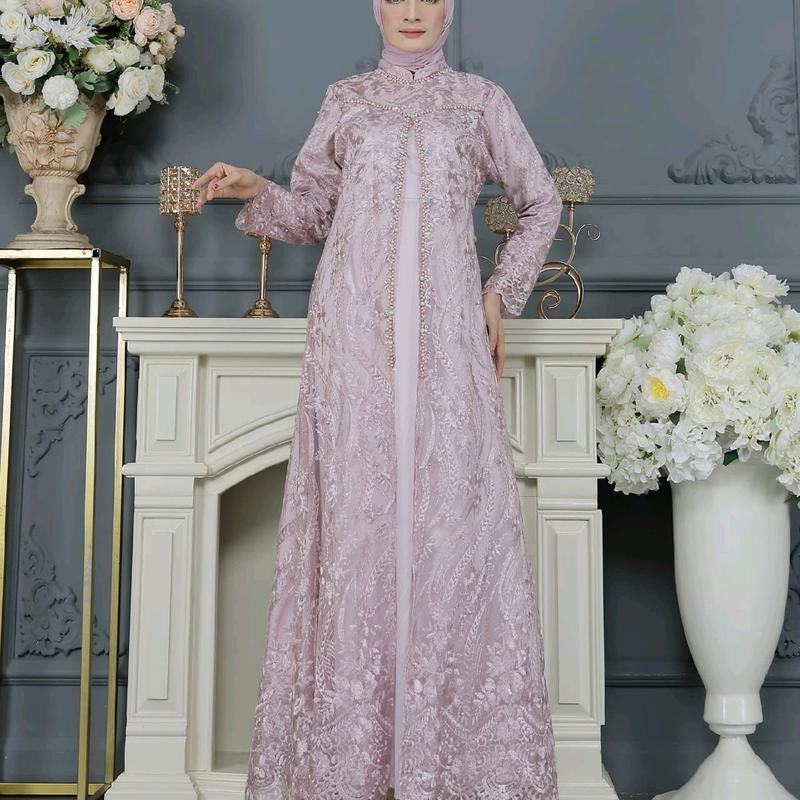Gamis Ellzata Cardigan Free Hijab - Gamis Pesta - Gamis Wanita Terbaru - Dress Kondangan 1