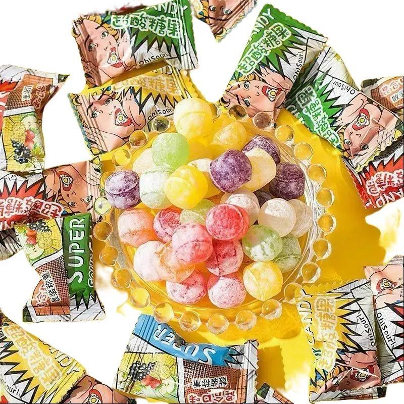  100g Kẹo siêu chua super candy mix nhiều vị lemon soda,.. đồ ăn vặt 