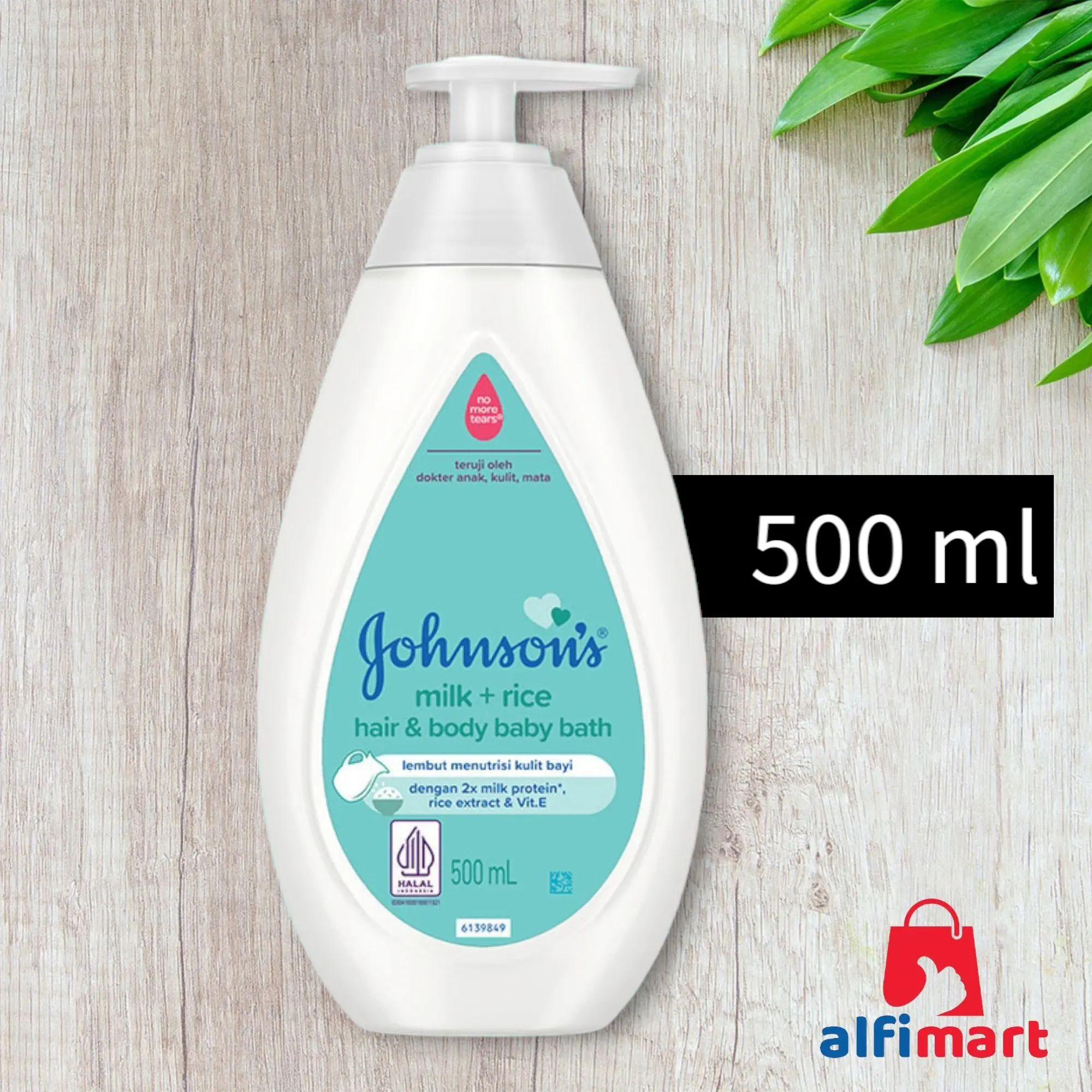 Johnson's Milk + Rice Hair & Body baby bath 500ml 500 ml kemasan pump / Johnsons Milk Rice 500ml 500 ml sabun mandi bayi