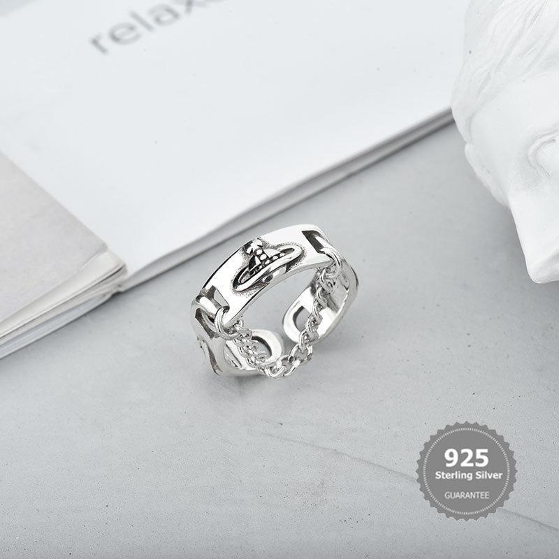 Nhẫn Thanh Lịch Bằng Bạc S925 Nhẫn Đơn Giản Có Thể Điều Chỉnh Cổ Điển Phong Cách Instagram Thời Trang 7