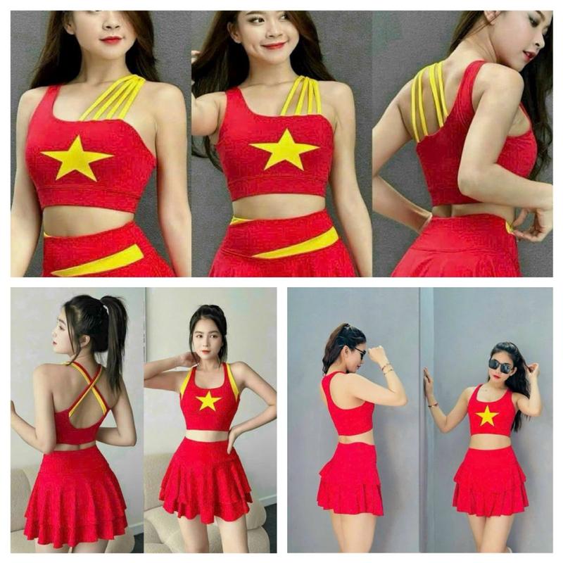 Product Introduction of [Nhiều mẫu] Áo Thể Thao Nữ Bra Croptop Áo Cờ Đỏ Sao Vàng Việt Nam Thun Lạnh Cao Cấp Chạy Bộ Sport Tập Gym Tập Thể Dục Yoga 9