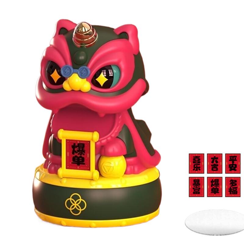 Product Introduction of Mascot Ornament Chinese Style Lucky Dancing Lion Model Solar Powered Home Decoration Holiday Gifts Bring Wealth Good Fortune Electronic Plastic 33