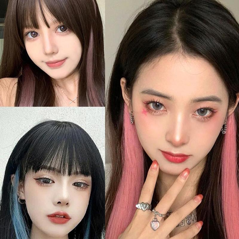 Mảnh Tóc Giả Màu, Thời Trang, Blackpink Cùng, Tóc Nối Tự Nhiên Và Vô Hình Tóc Thẳng Dài, Kẹp, X5I7 5