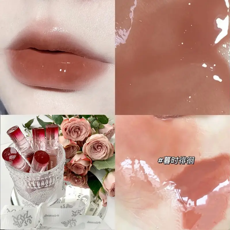 Son Bóng Oulesong Màu Nude Nhạt Mềm Mượt Nuôi Dưỡng Môi Chống Thấm Nước Son08 Cosmetic Mỹ Phẩm Son Môi Nữ Women Trang Điểm 4