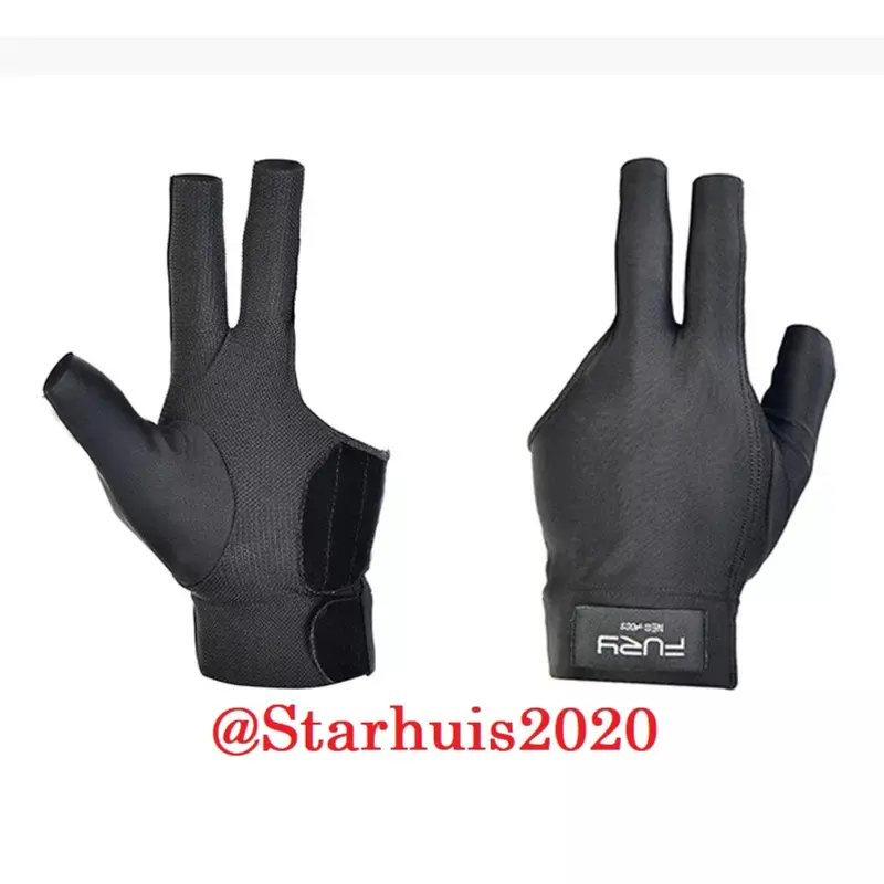 Fury Pro Glove - Open Finger - Sarung Tangan Biliar Billiard Pool Gloves Hitam dan Biru Ball 4