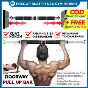 Pull Up Bar Chinning Bar Fitness Iron Gym Doorway Door Bar Pembentuk Otot Chin Up Olahraga