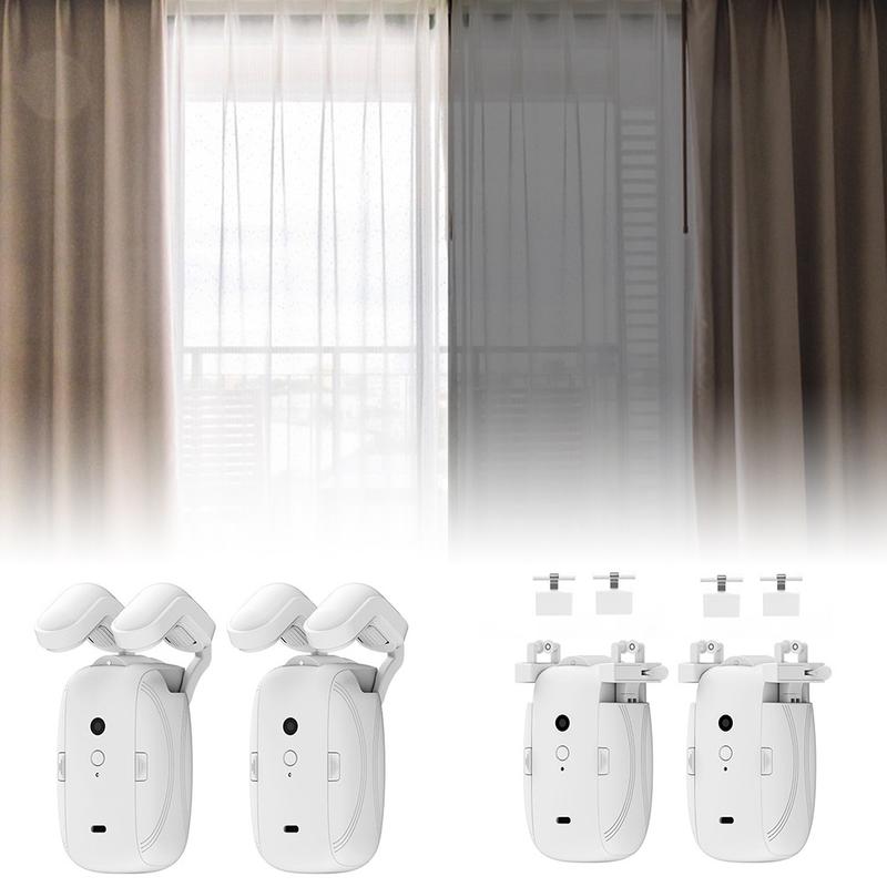 2pcs For Tuya Wifi Smart Curtains Robot Wireless Automatic Curtain Opener Motor 8