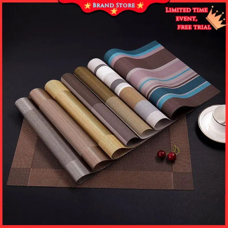 Thảm Chịu Nhiệt, Đệm Bàn Ăn, Tấm Lót Đĩa Phong Cách Phương Tây, Thiết Kế Bắc Âu, Ngăn Bỏng, Với Tấm Lót Bát, Làm Bằng PVC, Cách Nhiệt, Thảm Đĩa Chống Thấm Nước, Đế Lót Ly Gia Đình 0
