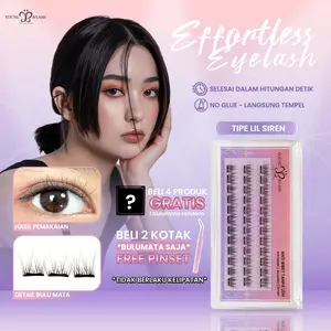LANGSUNG TEMPEL | Lil Siren young blash Eyelash Extension Bulu Mata PINSET Bulumata TANPA LEM | Eye Makeup Box