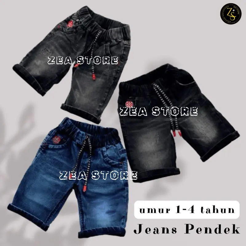 Celana Jeans Pendek Anak Laki-laki Keren Modis Bahan Jeans Stretch 1-4 Tahun