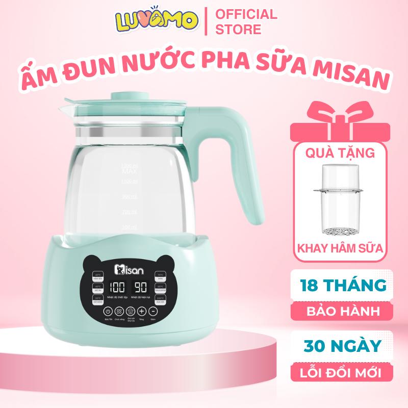 Bình đun nước pha sữa MISAN 1300ml BH 18 tháng, ấm đun nước giữ nhiệt hâm sữa, khử clo, tiệt trùng đồ dùng cho bé Luvamo máy  đun  nước  pha  sữa amd  unnuoc  phasua